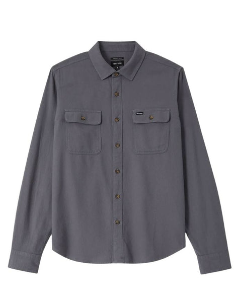 Brixton Bowery Lightweight Ultra L/S Flannel | Future Grey
