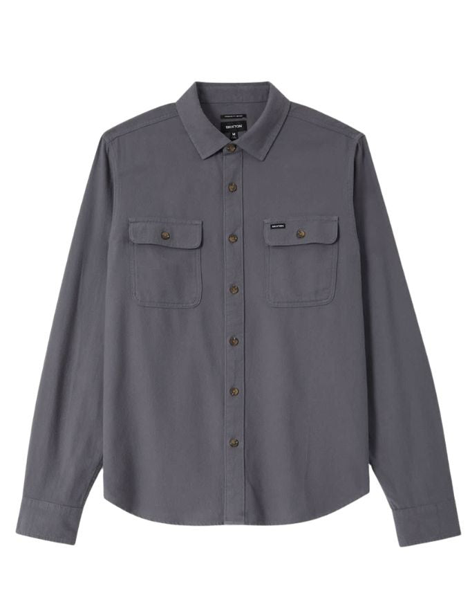 Brixton Bowery Lightweight Ultra L/S Flannel | Future Grey
