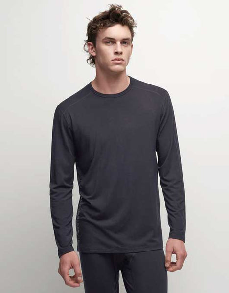 Le Bent Mens Core Midweight Crew Base Layer | Dark Cloud