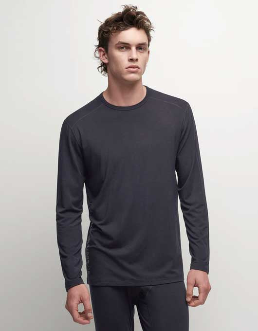 Le Bent Mens Core Midweight Crew Base Layer | Dark Cloud