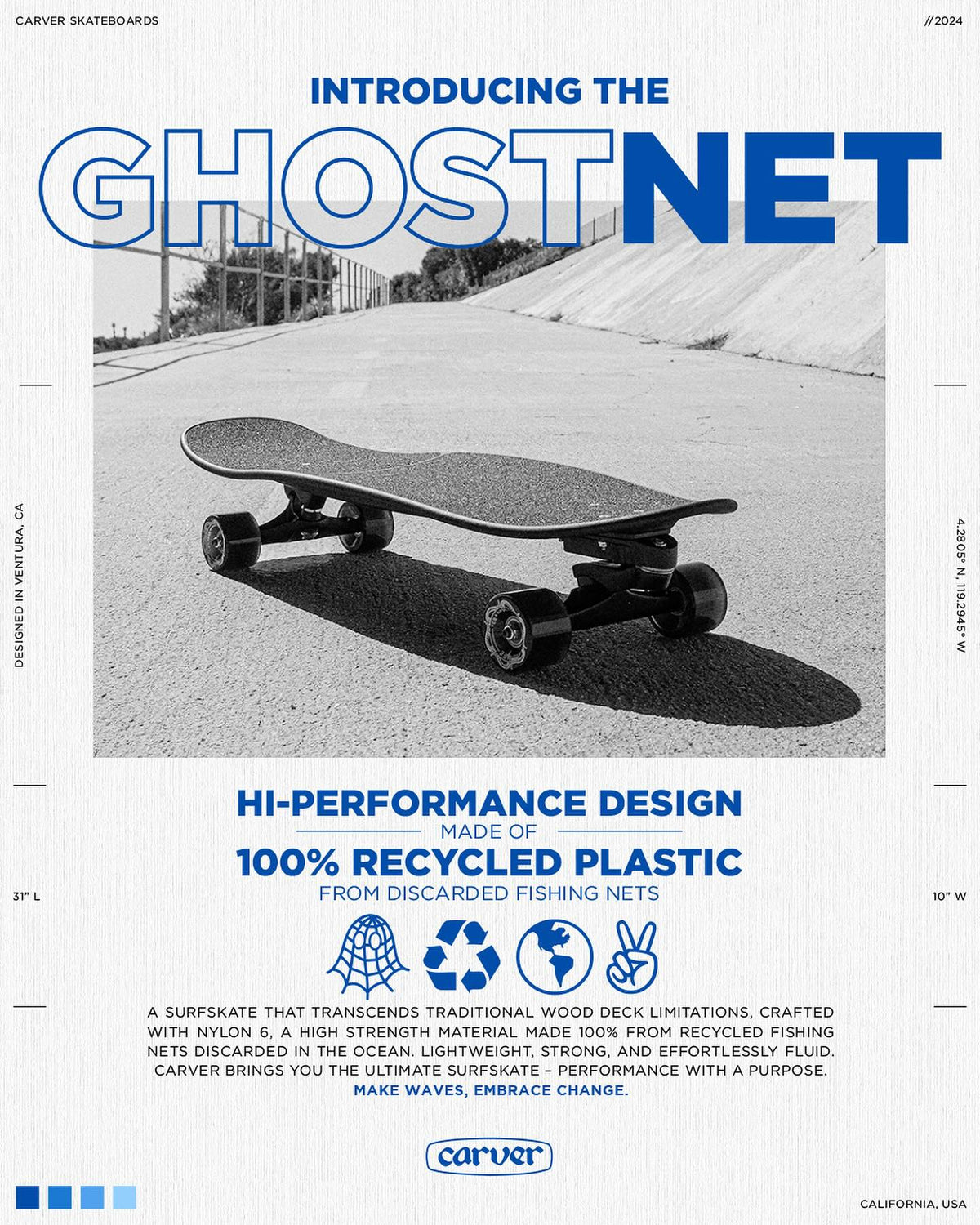 Carver Ghostnet Surfskate Complete CX | 31"