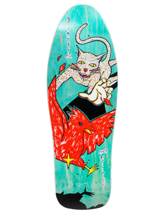 Schmitt Stix Chris Miller Cat Bird Turquoise Deck | 9.5"