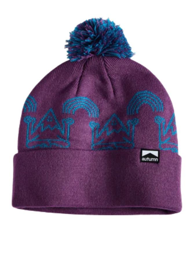 Autumn Headwear Mindful Mtn Pom Beanie | Eggplant