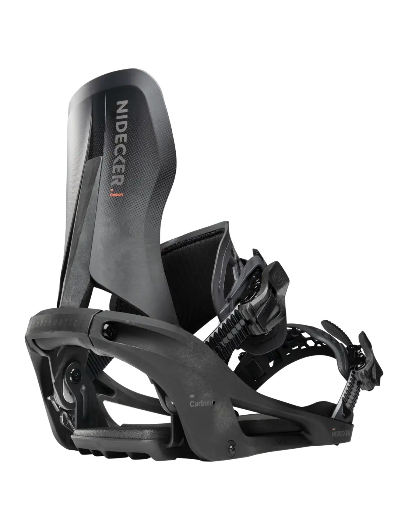 Nidecker Carbon Supermatic Snowboard Binding 2027 Carbon Black side view
