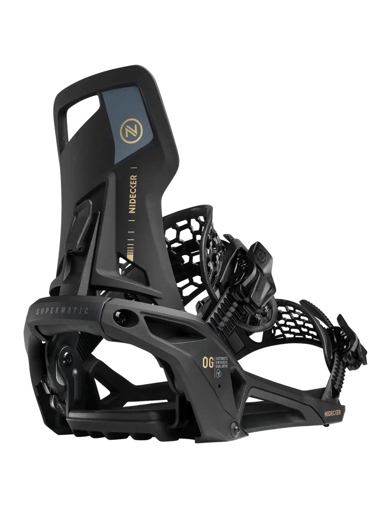 Nidecker OG Supermatic Snowboard Binding 2027 Black side view