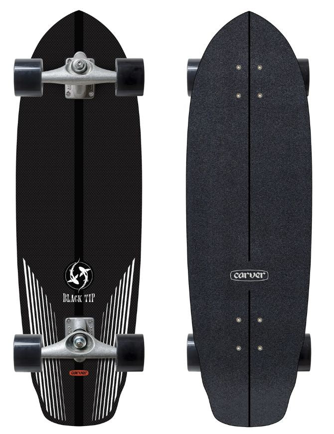 Carver Black Tip Carbon Surfskate CX | 32.5"