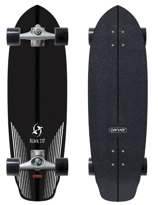 Carver Black Tip Carbon Surfskate CX | 32.5"