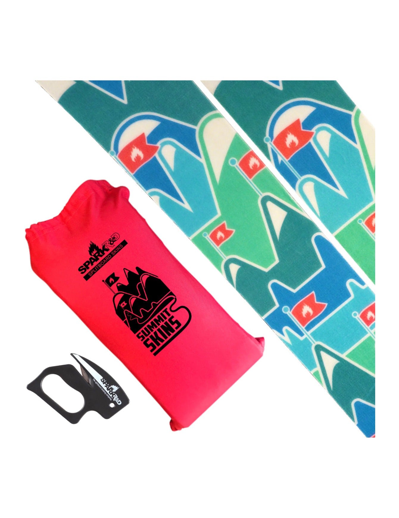 Spark R&D Summit Splitboard Skins with bag and skin tool