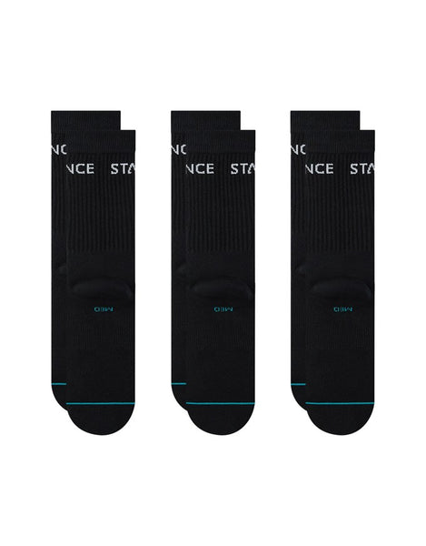 Stance Origin Crew Socks 3-Pack | Black