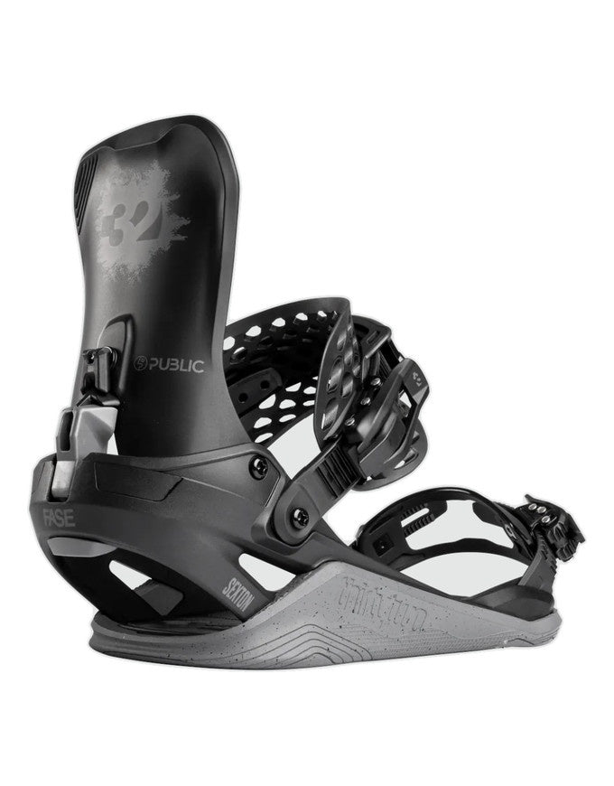 Thirtytwo Basin Public Fase Snowboard Binding 2027 | Public Black Gray
