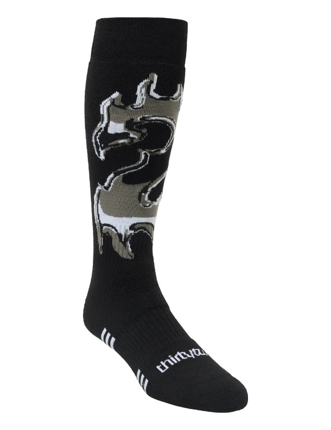 ThirtyTwo T32M Merino Snowboard Socks 2027 Black/Silver