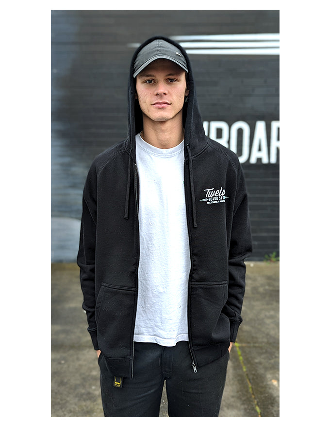Twelve Melb Official Zip Hood | Black