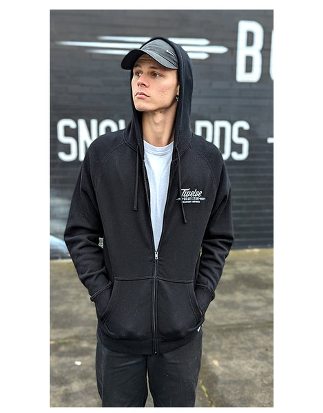 Twelve Melb Official Zip Hood | Black