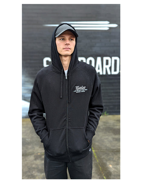 Twelve Melb Official Zip Hood | Black