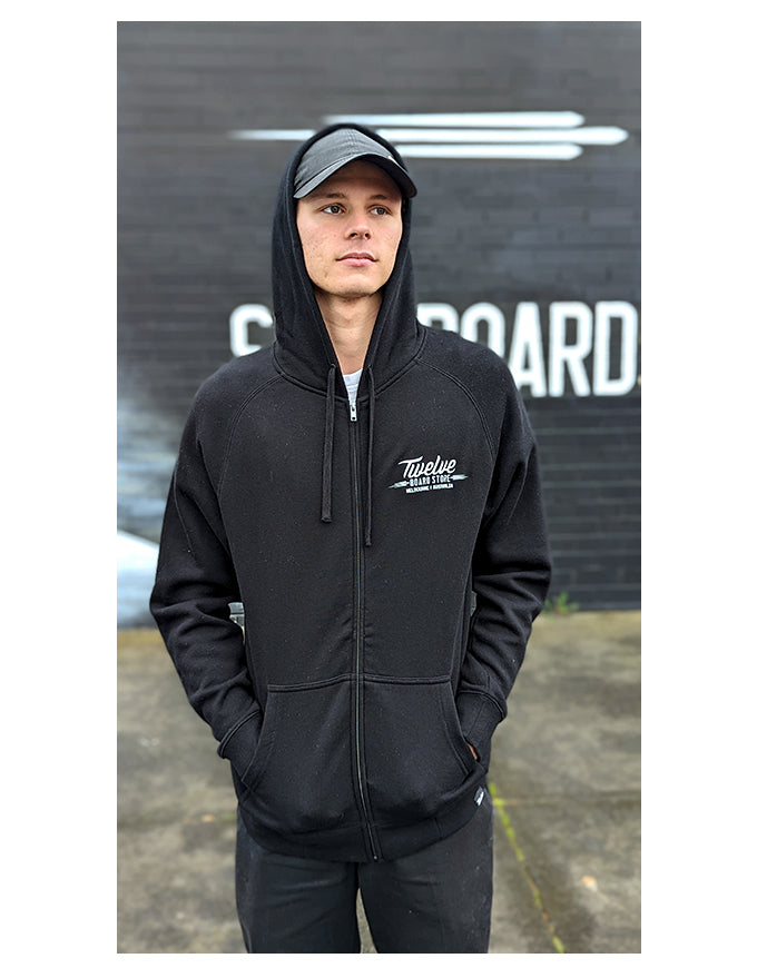 Twelve Melb Official Zip Hood | Black