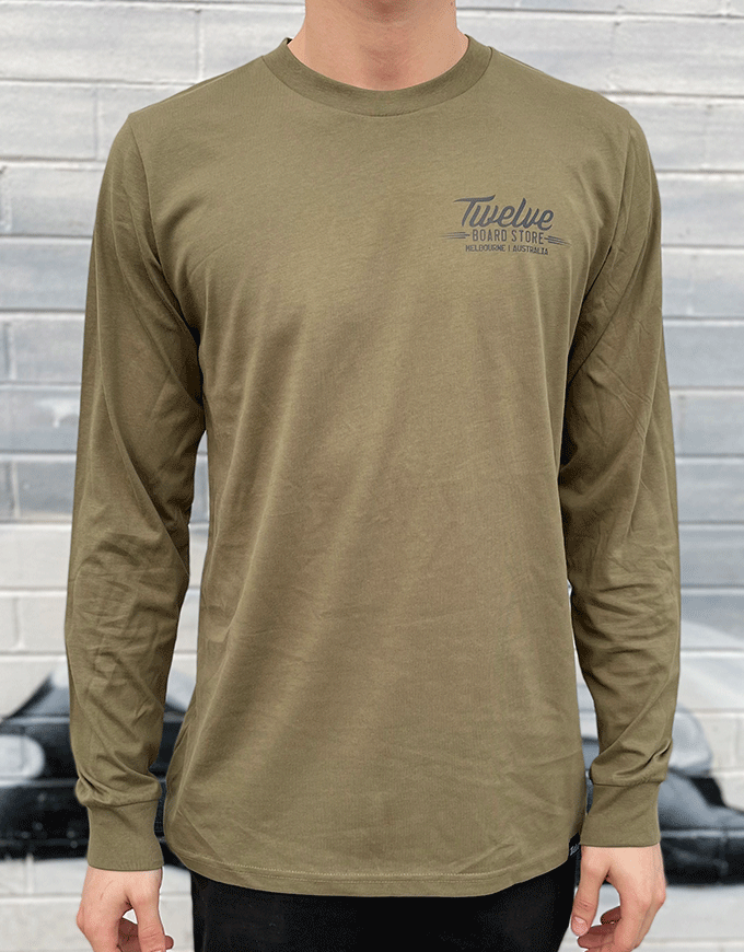 Twelve Melbs Base L/S Tee | Army
