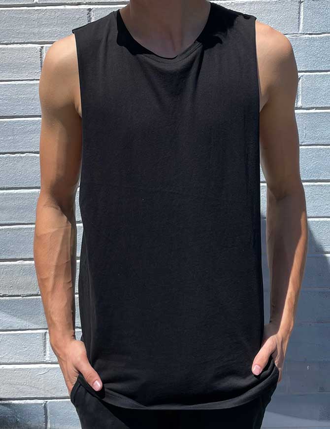 Twelve Basic Singlet Black