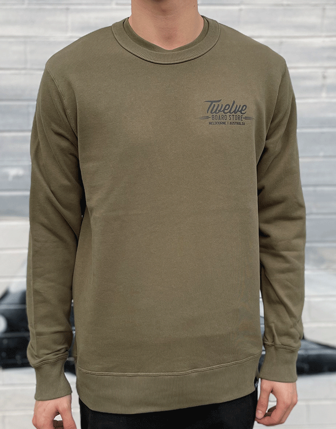 Twelve Melbs Premium Crew | Army