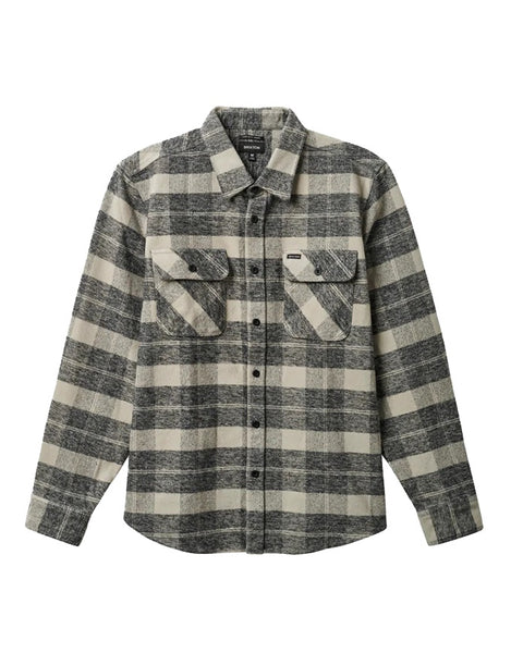 Brixton Bowery Heavy Weight L/S Flannel | Black/Charcoal