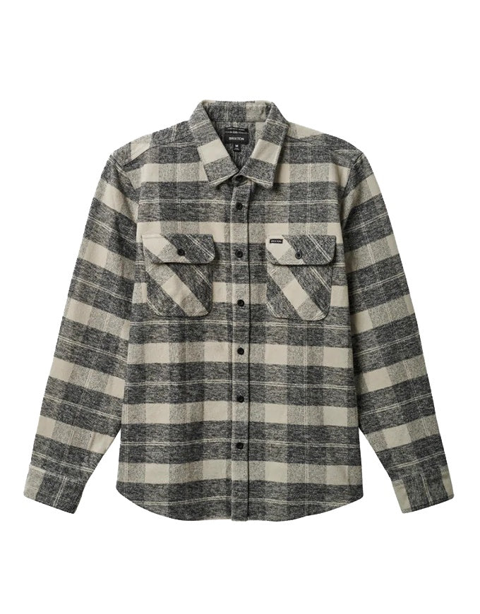 Brixton Bowery Heavy Weight L/S Flannel | Black/Charcoal