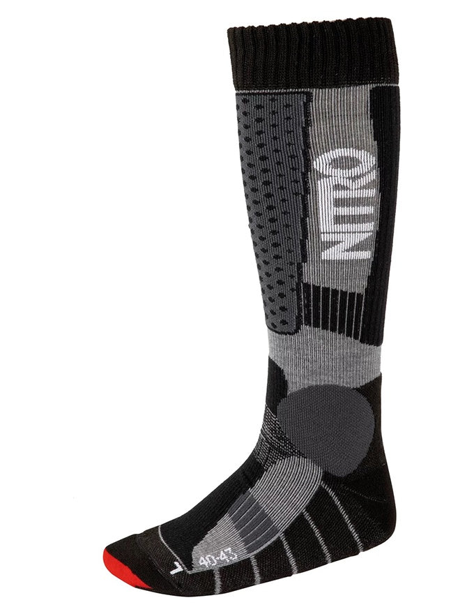 Nitro Team Snowboard Socks | Black/Grey/Red