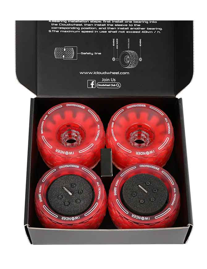 Cloudwheel 105mm Donut Hub Motor Sleeve Set + Mounting Kit | Red