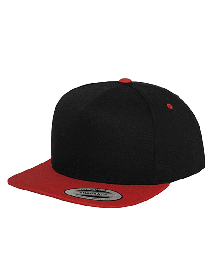 Flexfit Classic 5 Panel Cap | Black/Red