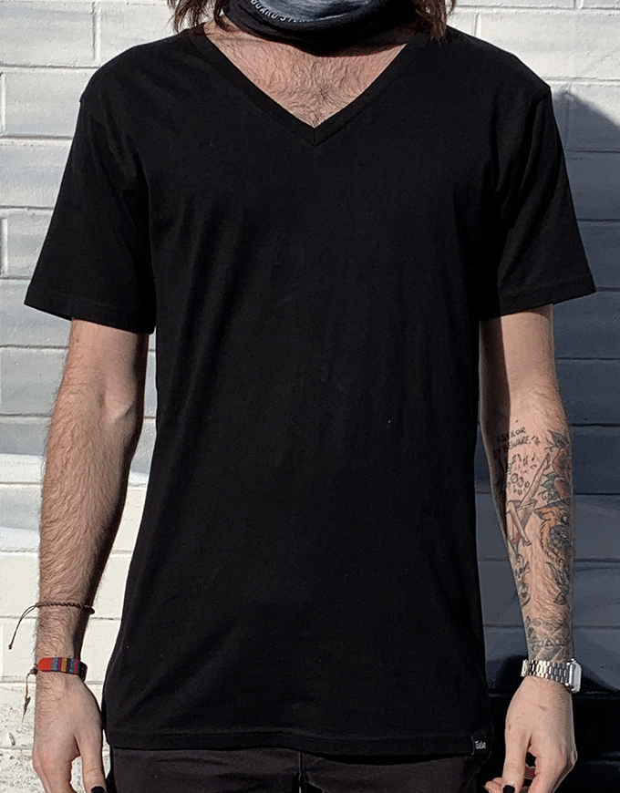 Twelve Tarmac V-Neck Tee Black