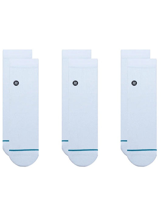 Stance Icon Quarter Sock 3-Pack | White