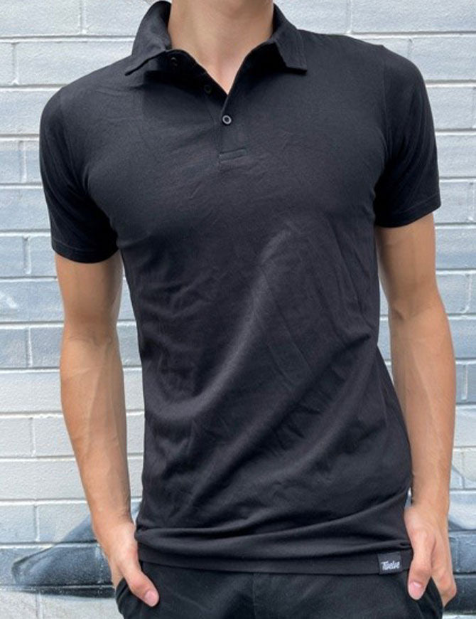 Twelve Polo Shirt Black - Melbourne Streetwear Polo - Twelve Board Store Australia